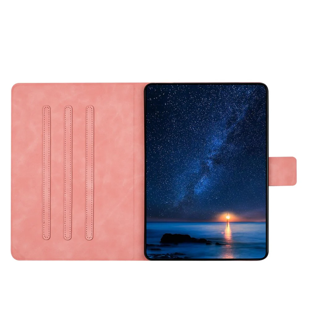 For Lenovo Tab P11 Gen 2 TB-350 Case Couple Cat Imprinted Microfiber Leather Smart Tablet Cover - Pink - Image 2