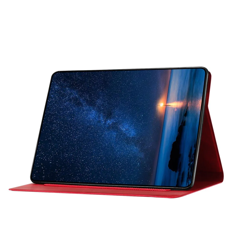 For Lenovo Tab P11 Gen 2 TB-350 Case Couple Cat Imprinted Microfiber Leather Smart Tablet Cover - Red - Image 4