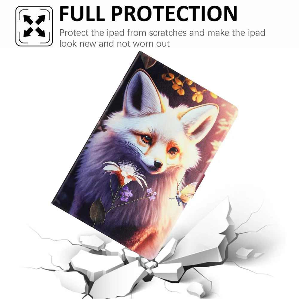 For Lenovo Tab P11 Gen 2 TB-350 Case Pattern Printed Stand Litchi Texture Leather Tablet Cover with Card Slots - Fox - Image 5