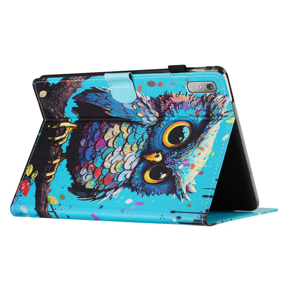 For Lenovo Tab P11 Gen 2 TB-350 Case Pattern Printing Leather Card Holder Tablet Cover - Owl - Image 4