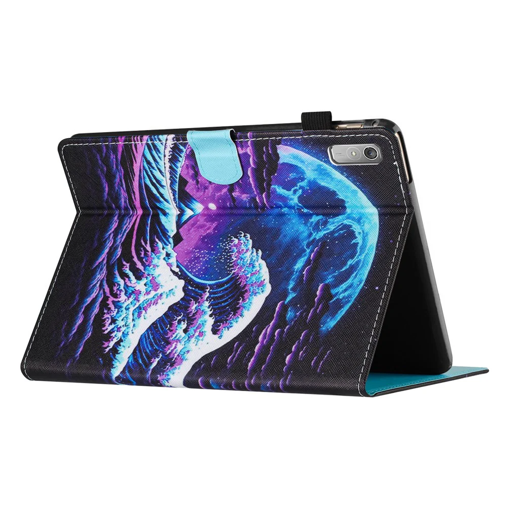 For Lenovo Tab P11 Gen 2 TB-350 Case Pattern Printing Leather Card Holder Tablet Cover - Sea Wave - Image 4