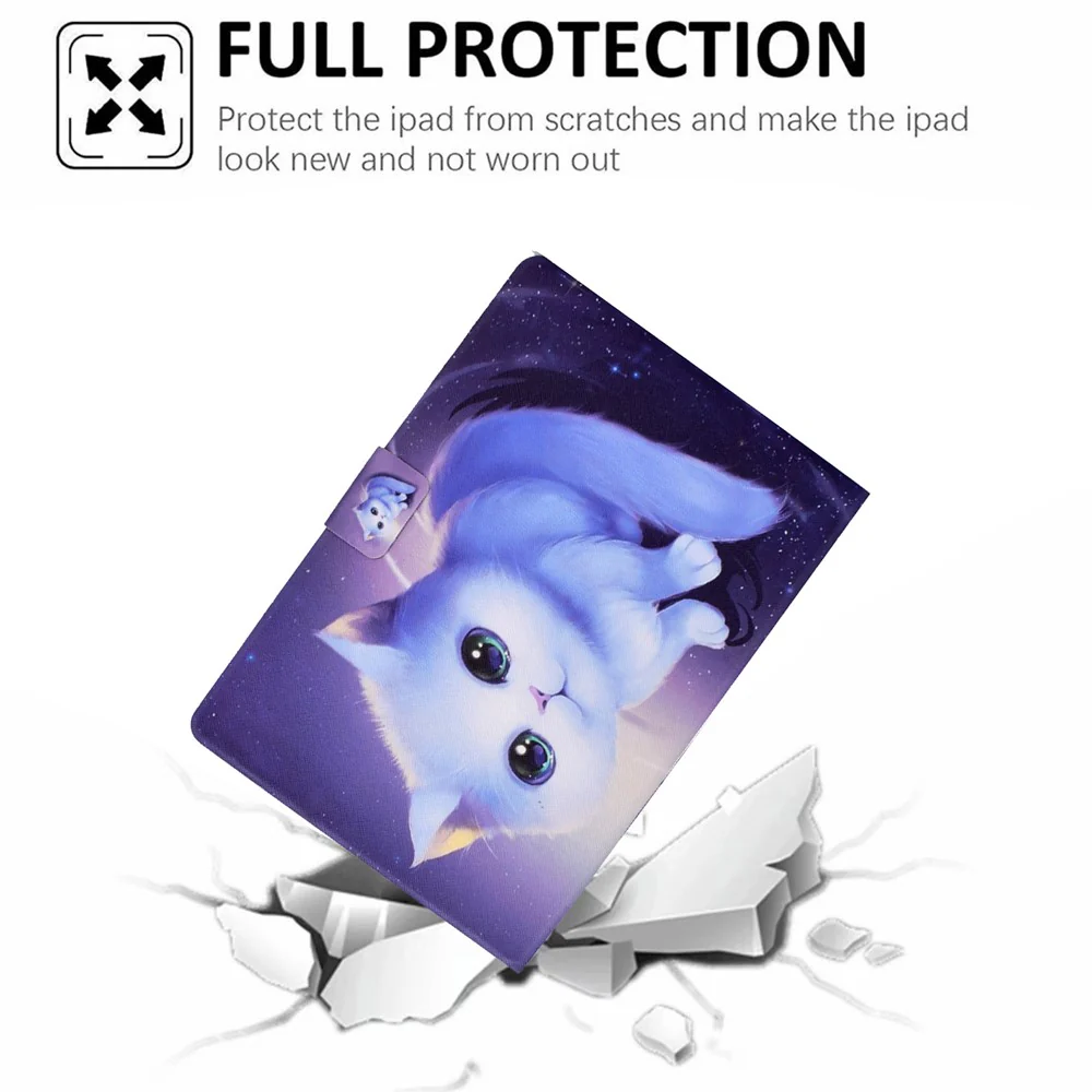 For Lenovo Tab P11 Gen 2 TB-350 Leather Stand Tablet Case A4 Pattern Printing Card Holder Protective Cover - Cat - Image 8
