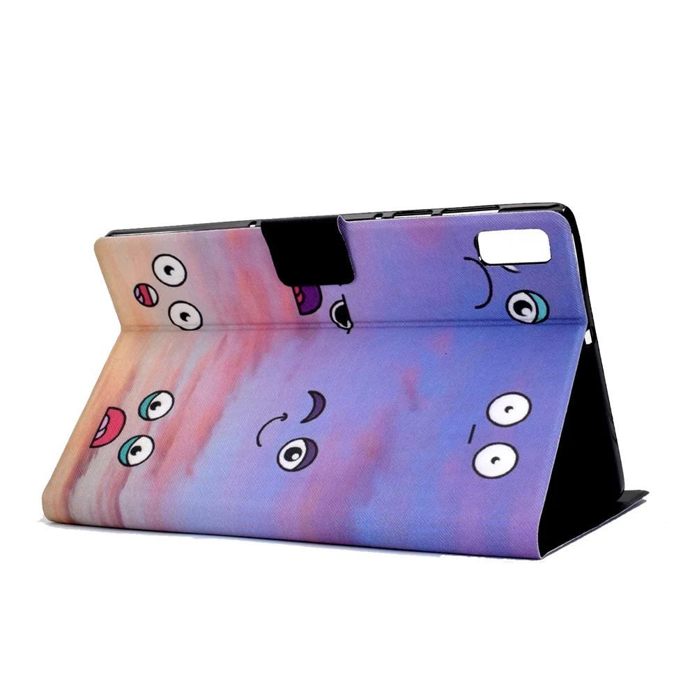For Lenovo Tab P11 Gen 2 TB-350 Leather Stand Tablet Case A4 Pattern Printing Card Holder Protective Cover - Facial Expression - Image 6