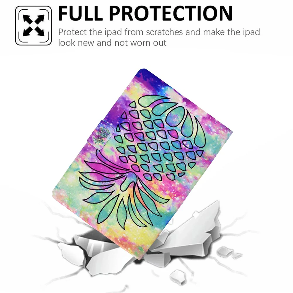 For Lenovo Tab P11 Gen 2 TB-350 Leather Stand Tablet Case A4 Pattern Printing Card Holder Protective Cover - Pineapple - Image 8