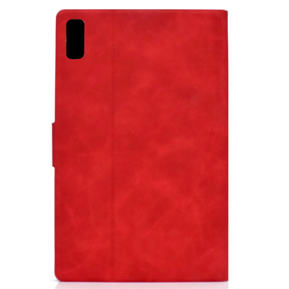 For Lenovo Tab P11 Gen 2 TB-350 PU Leather Magnetic Flip Case A7 Cowhide Texture Stand Tablet Cover with Card Holder - Red - Image 3