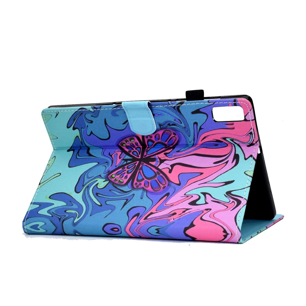 For Lenovo Tab P11 Gen 2 TB-350 PU Leather Protective Case A2 Pattern Printing Stand Tablet Cover with Card Holder - Butterfly - Image 5