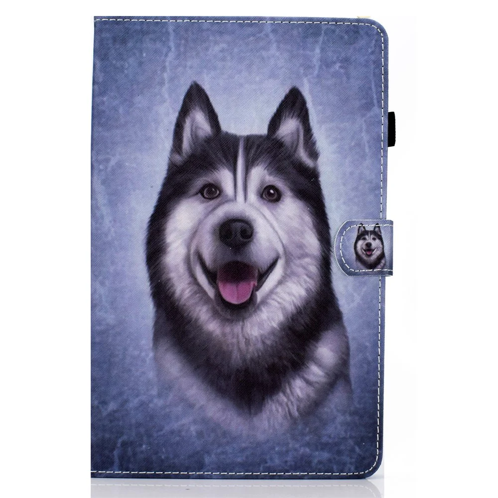 For Lenovo Tab P11 Gen 2 TB-350 PU Leather Protective Case A2 Pattern Printing Stand Tablet Cover with Card Holder - Husky - Image 2