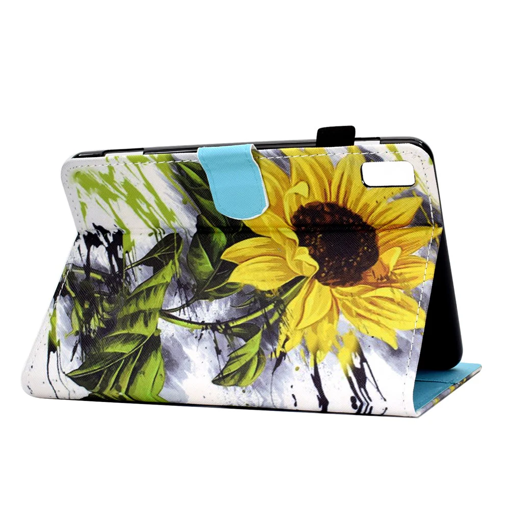 For Lenovo Tab P11 Gen 2 TB-350 PU Leather Protective Case A2 Pattern Printing Stand Tablet Cover with Card Holder - Sunflower - Image 5