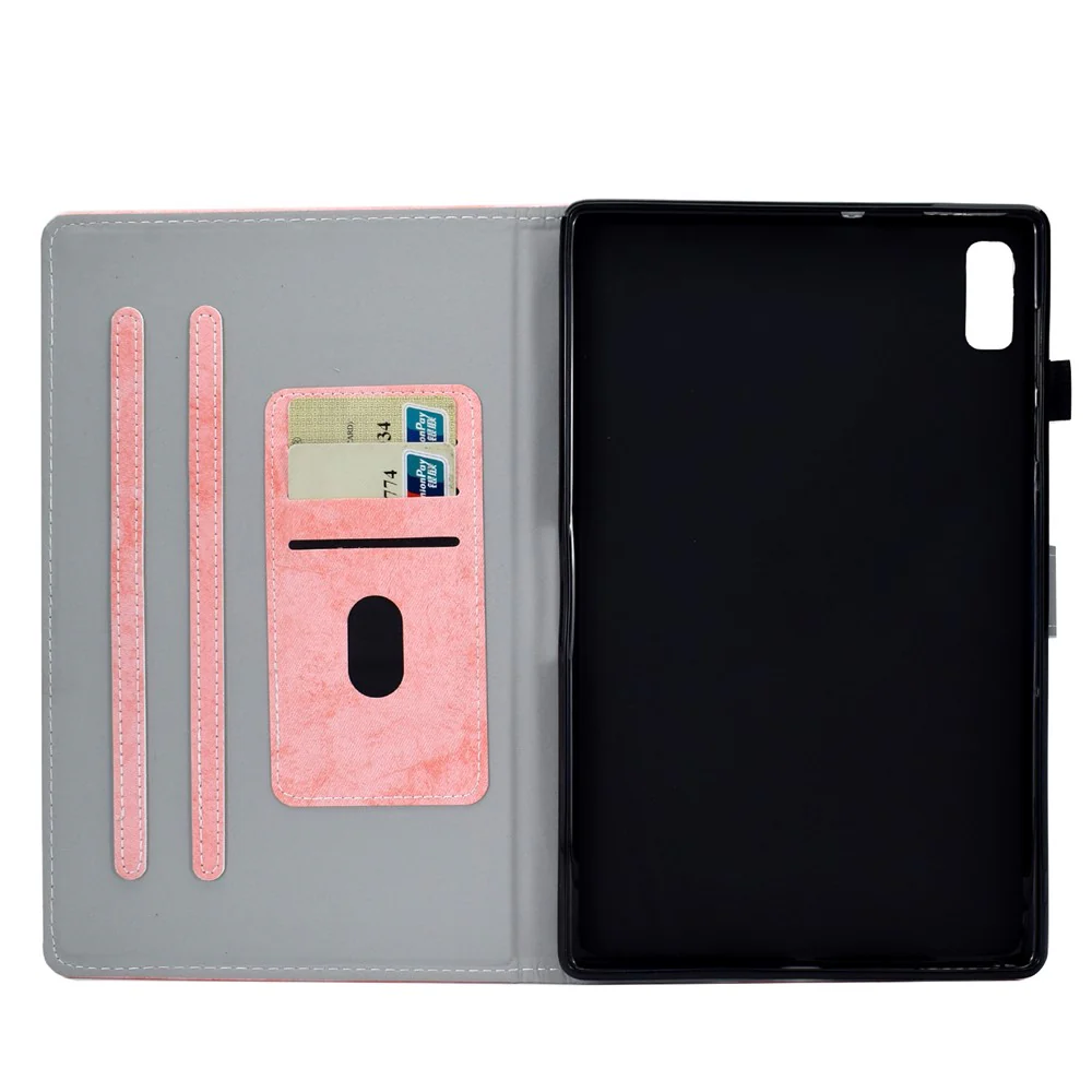 For Lenovo Tab P11 Gen 2 TB-350 Shockproof PU Leather Tablet Case A6 Cloth Texture Stand Card Slots Cover - Pink - Image 3
