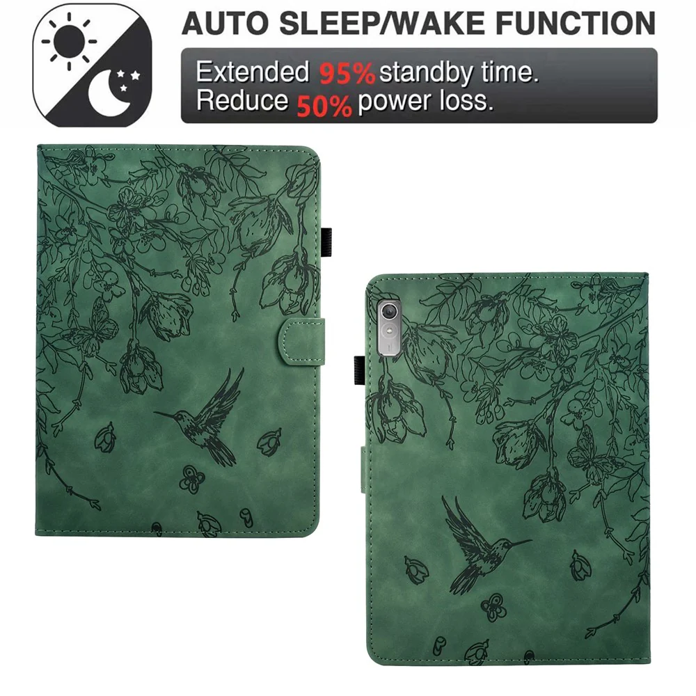 For Lenovo Tab P11 Gen 2 TB-350 / Xiaoxin Pad Plus (2023) Case Card Holder Leather Tablet Cover - Green - Image 5