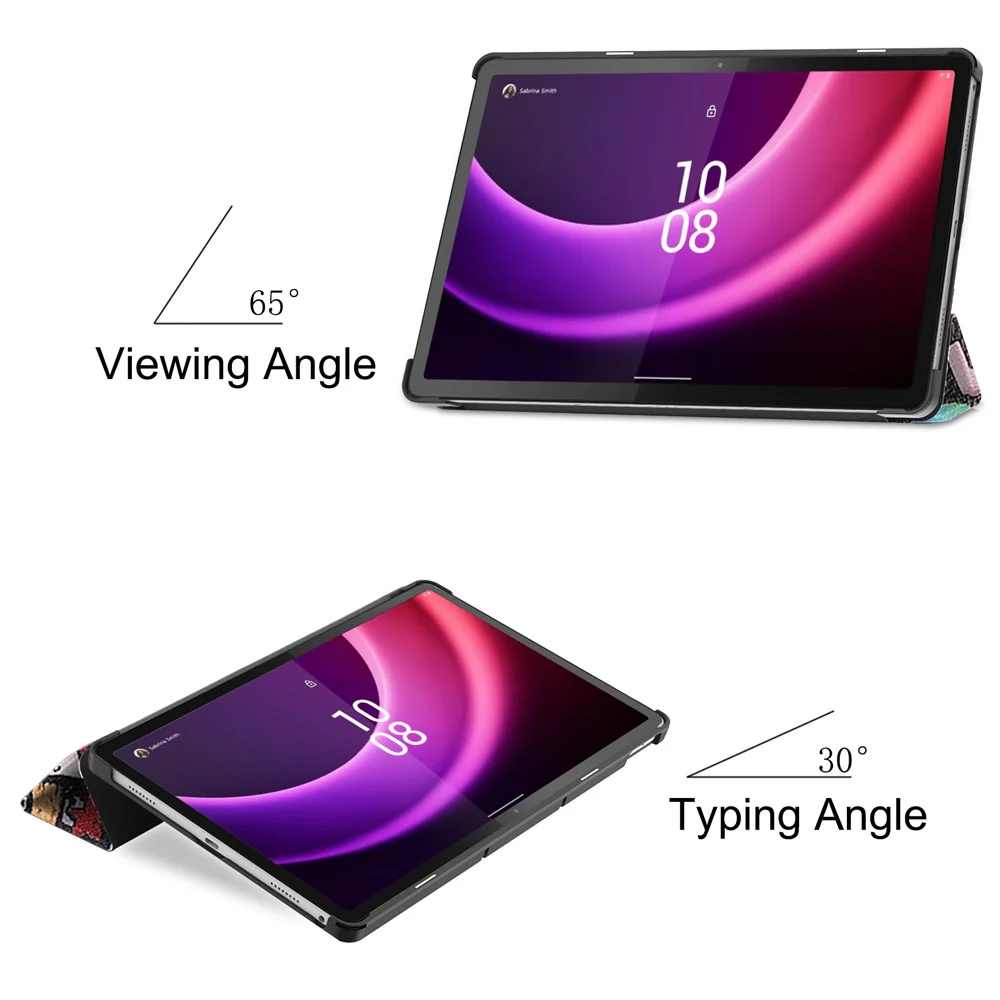For Lenovo Tab P11 Gen 2 Tri-fold Stand PU Leather Anti-drop Cover Pattern Printing Auto Wake / Sleep Tablet Protective Case - Graffiti - Image 5