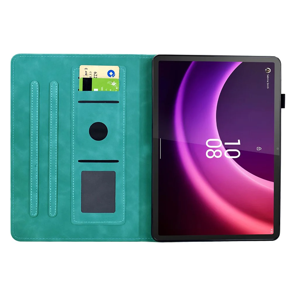 For Lenovo Tab P11 Gen 2 / Xiaoxin Pad Plus (2023) Case Mandala Imprinted Leather Tablet Cover with Card Slots - Baby Blue - Image 2