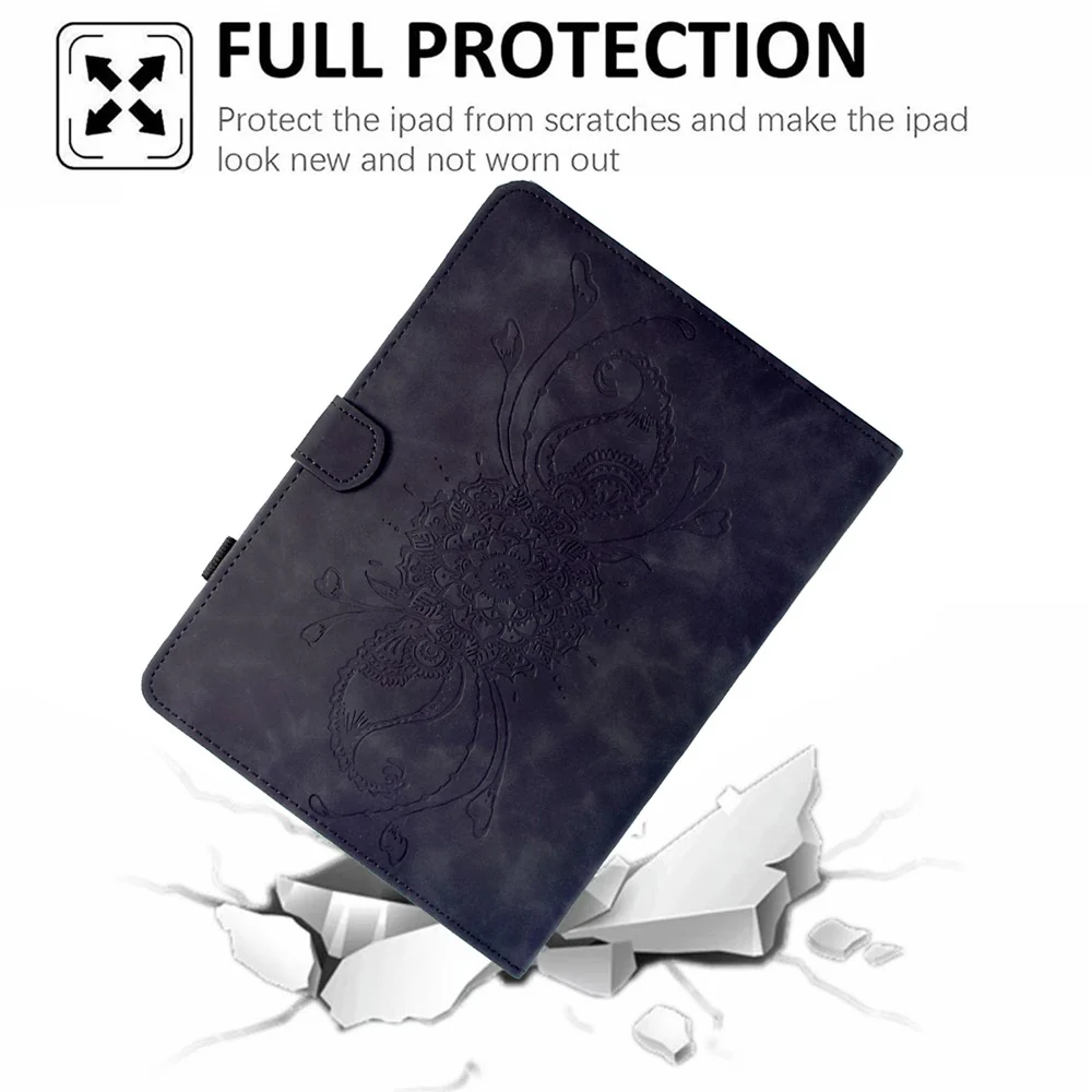 For Lenovo Tab P11 Gen 2 / Xiaoxin Pad Plus (2023) Case Mandala Imprinted Leather Tablet Cover with Card Slots - Black - Image 4