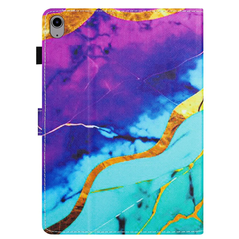For Lenovo Tab P11 J606F Leather Case Pattern Smart Wake / Sleep Tablet Cover - Purple+Blue Marble - Image 7