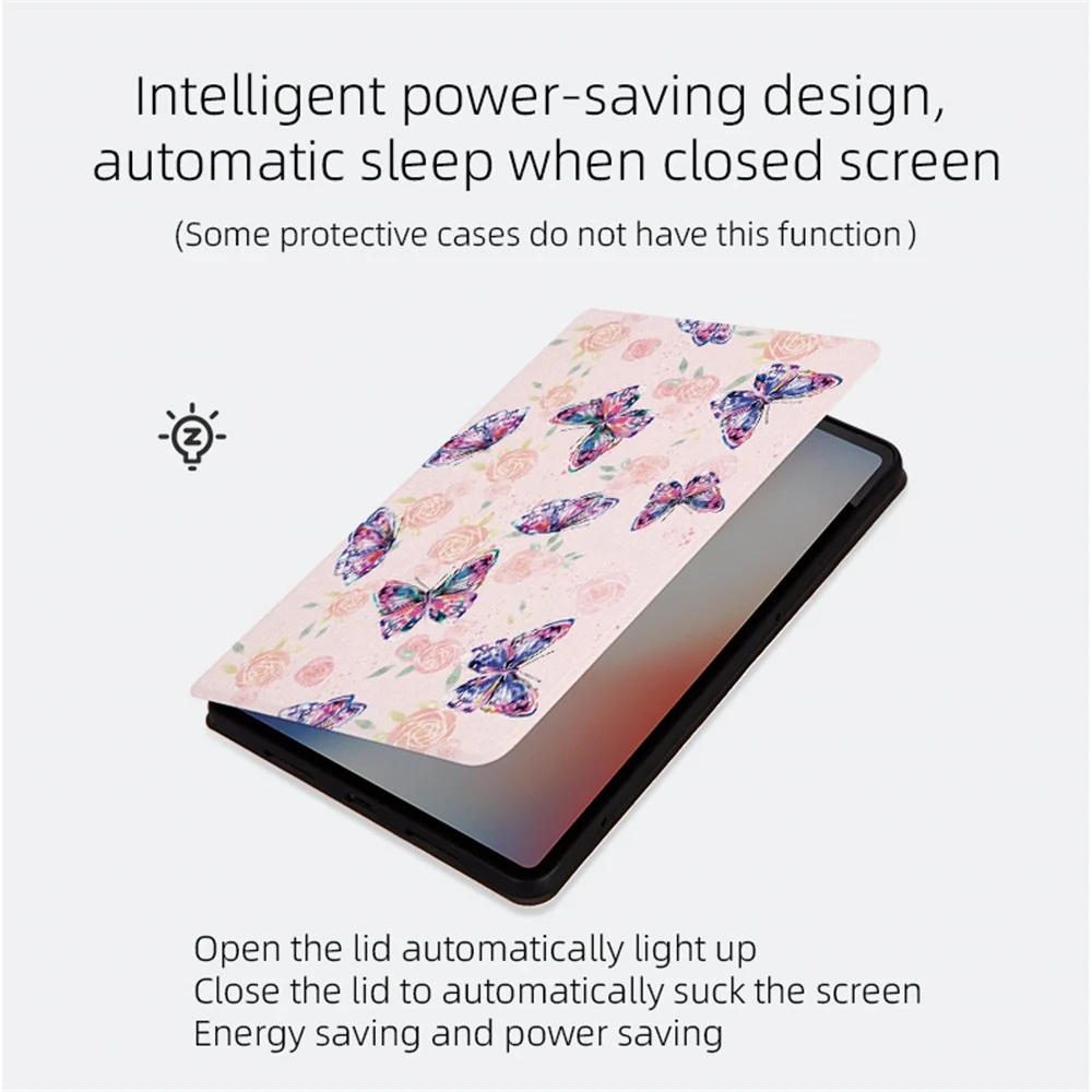 For Lenovo Tab P11 / P11 Plus Butterfly Printed Butterfly Printed Protective Cover Anti-Scratch PU Leather Stand Case Shockproof Tablet Shell - Brilliant Butterfly - Image 3