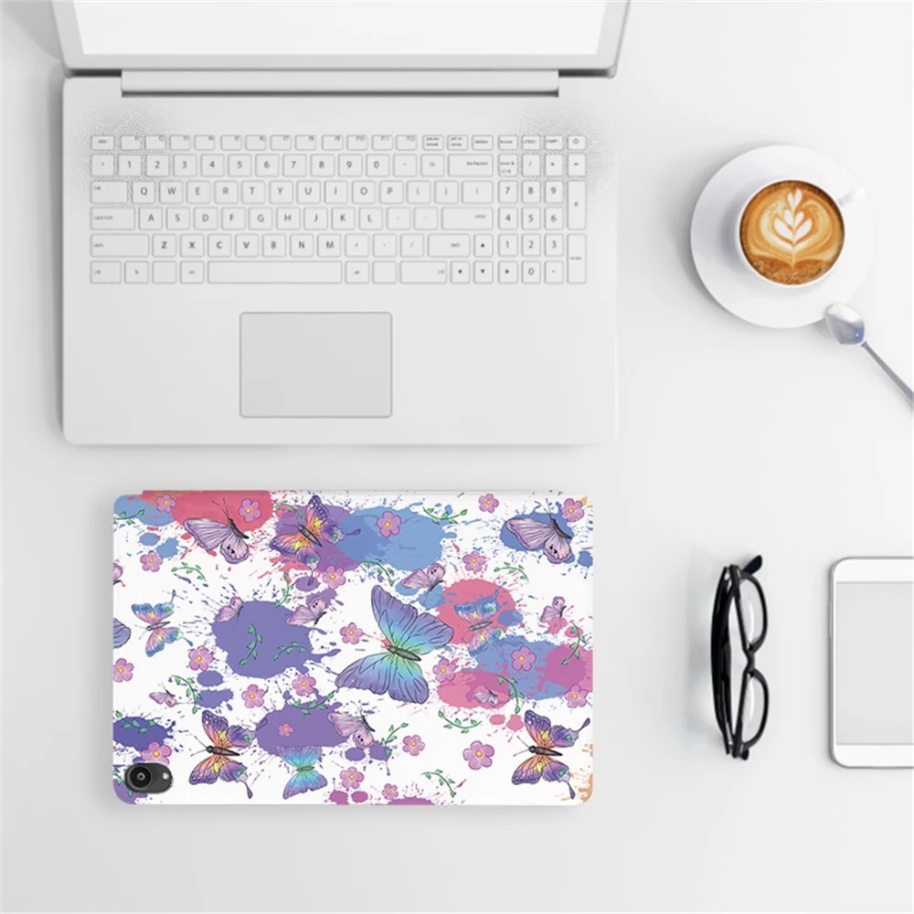 For Lenovo Tab P11 / P11 Plus Butterfly Printed Butterfly Printed Protective Cover Anti-Scratch PU Leather Stand Case Shockproof Tablet Shell - Brilliant Butterfly - Image 6