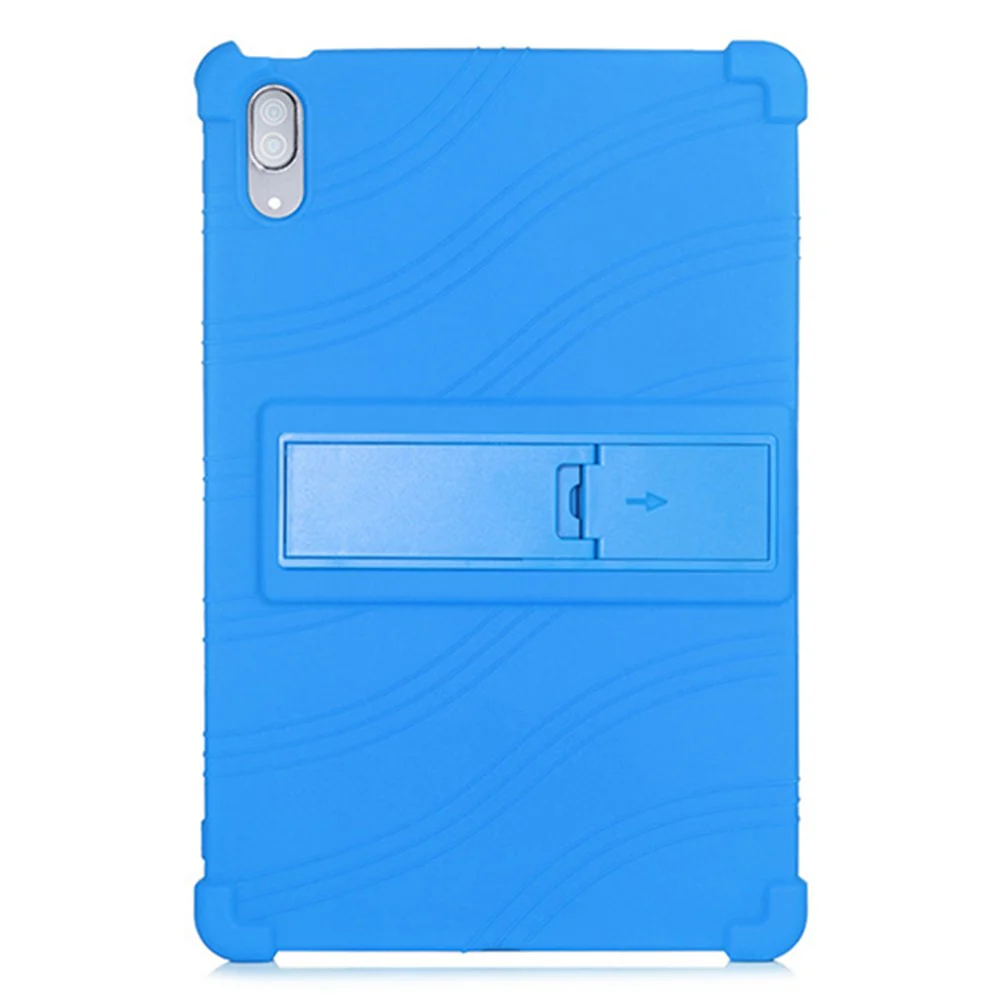 For Lenovo Tab P11 Pro (2020) TB-J706F Anti-Slip Silicone Protective Skin Shockproof Tablet Cover with PC Kickstand - Dark Blue - Image 2
