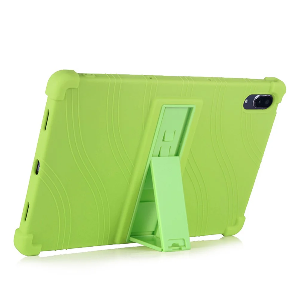 For Lenovo Tab P11 Pro (2020) TB-J706F Anti-Slip Silicone Protective Skin Shockproof Tablet Cover with PC Kickstand - Green - Image 4