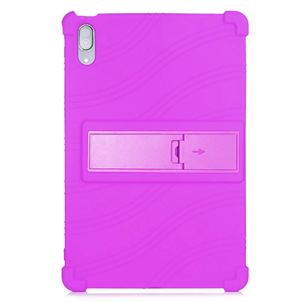 For Lenovo Tab P11 Pro (2020) TB-J706F Anti-Slip Silicone Protective Skin Shockproof Tablet Cover with PC Kickstand - Purple - Image 2