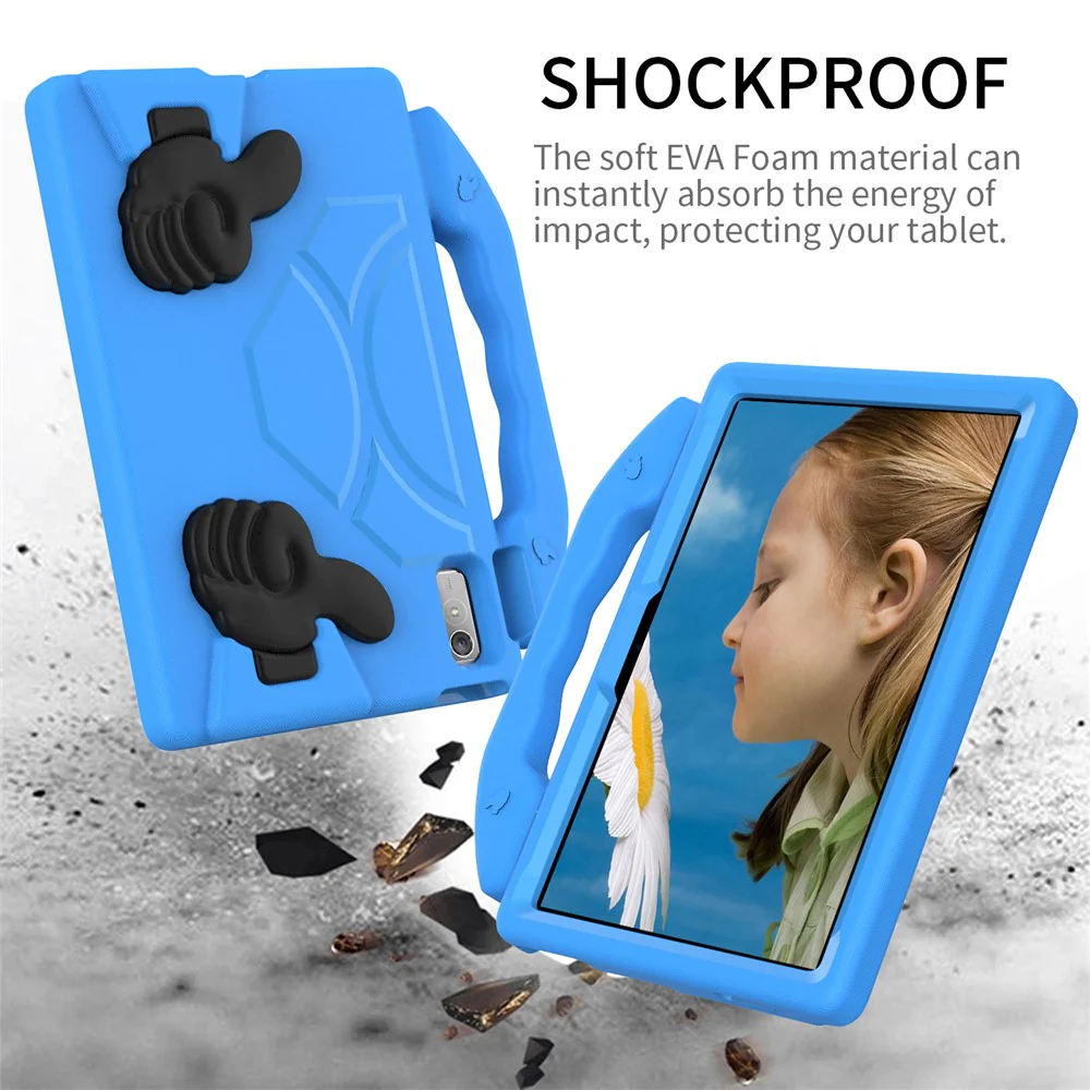 For Lenovo Tab P11 Pro Gen 2 EVA Case Thumbs Up Integrated Kickstand Tablet Cover - Blue - Image 4