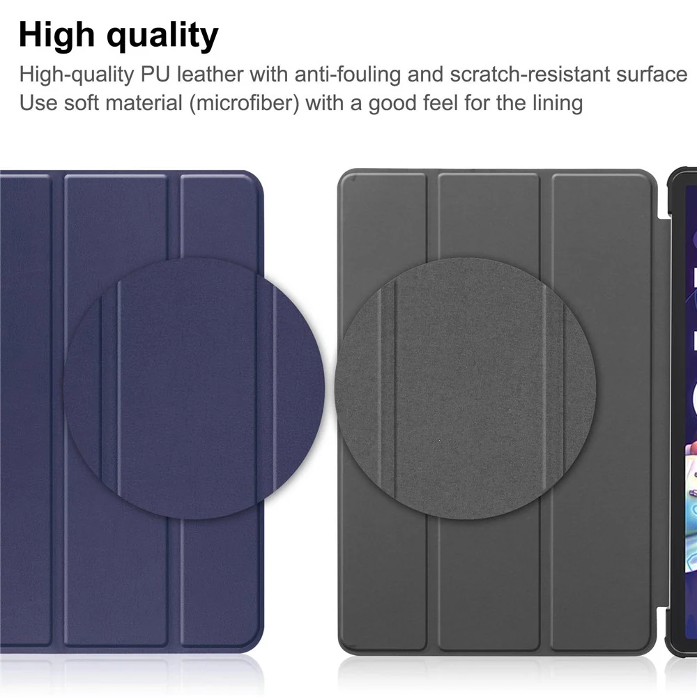 For Lenovo Tab P11 Pro Gen 2 Tri-fold Stand PU Leather Tablet Case Auto Wake / Sleep Function Drop-proof Cover - Blue - Image 8