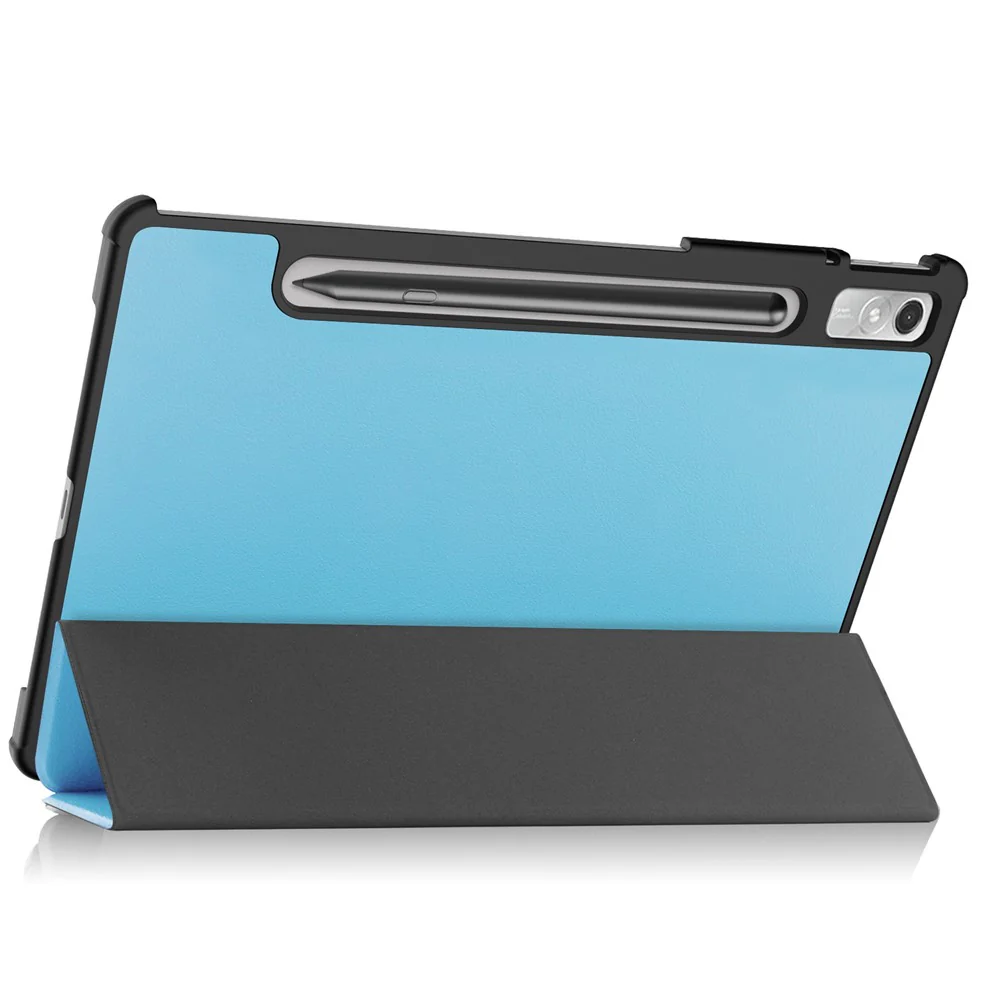 For Lenovo Tab P11 Pro Gen 2 Tri-fold Stand PU Leather Tablet Case Auto Wake / Sleep Function Drop-proof Cover - Sky Blue - Image 4