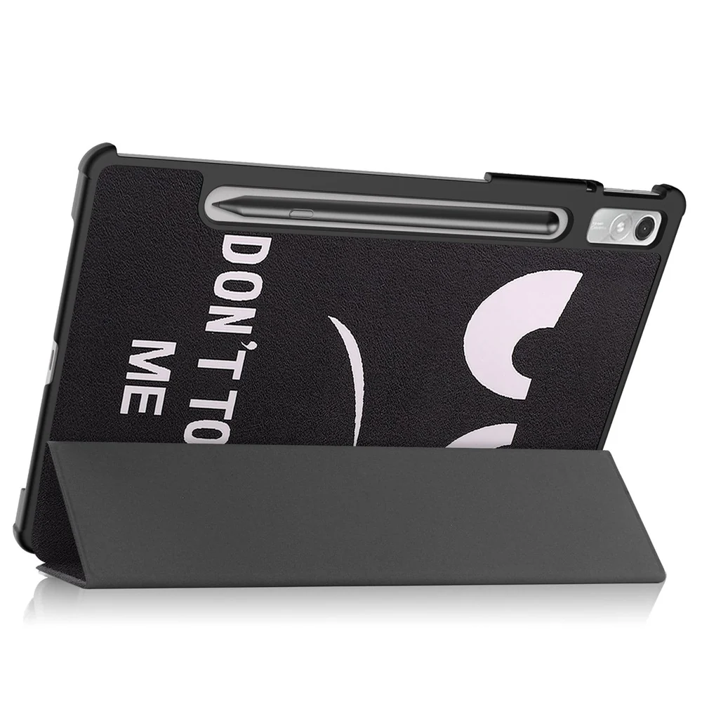 For Lenovo Tab P11 Pro Gen 2 Tri-Fold Stand Tablet Case Pattern Printing PU Leather Auto Wake / Sleep Cover with Pencil Holder - Don't Touch Me - Image 4