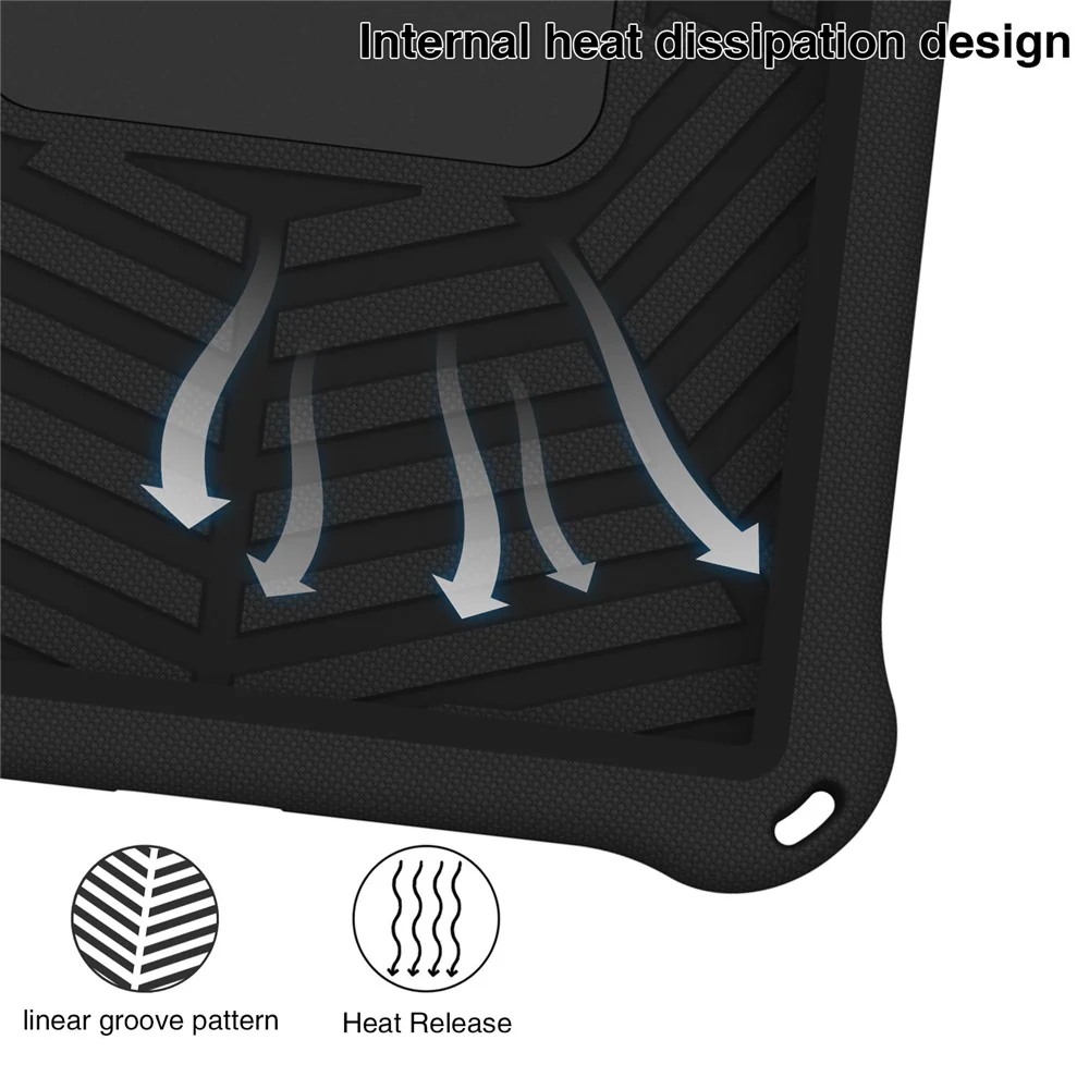 For Lenovo Tab P11 TB-J606F (11")  /  Tab P11 Plus Protective Kickstand Case Spider Web Texture Tablet Cover with Shoulder Strap - Black - Image 6