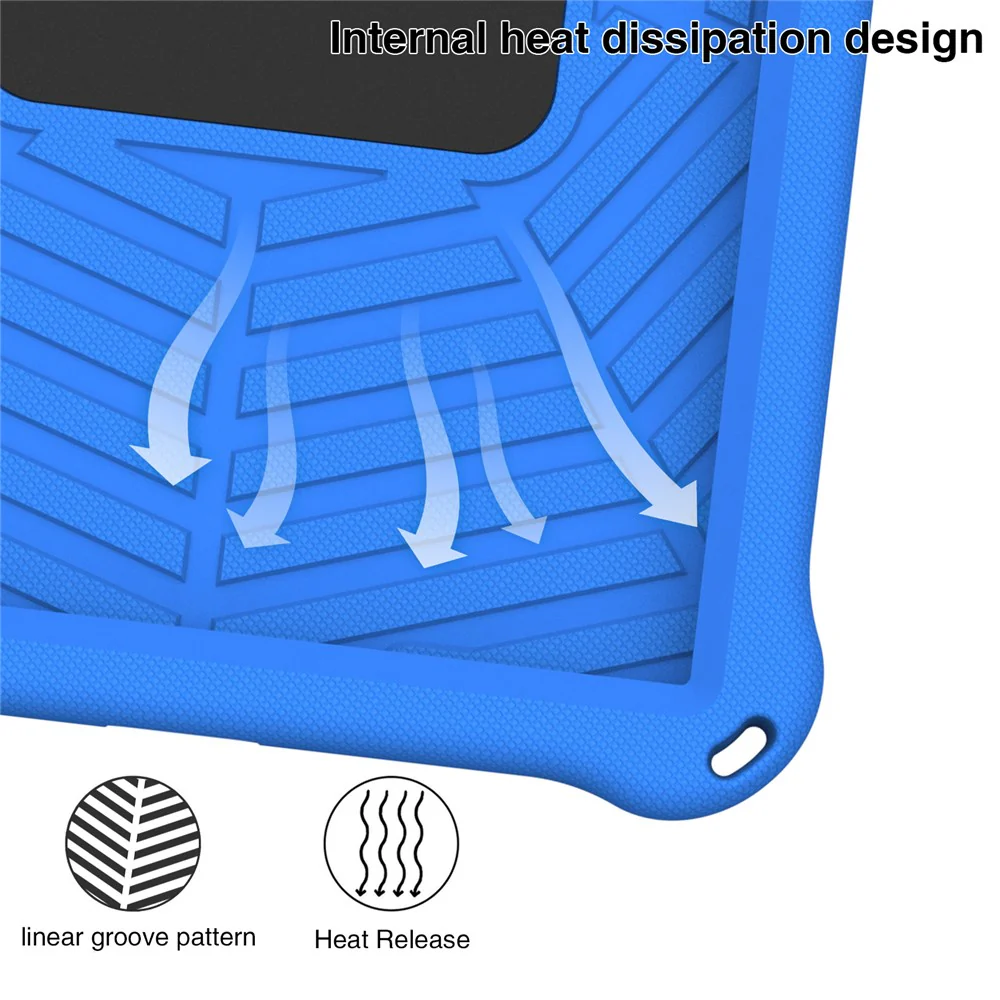 For Lenovo Tab P11 TB-J606F (11")  /  Tab P11 Plus Protective Kickstand Case Spider Web Texture Tablet Cover with Shoulder Strap - Blue - Image 6