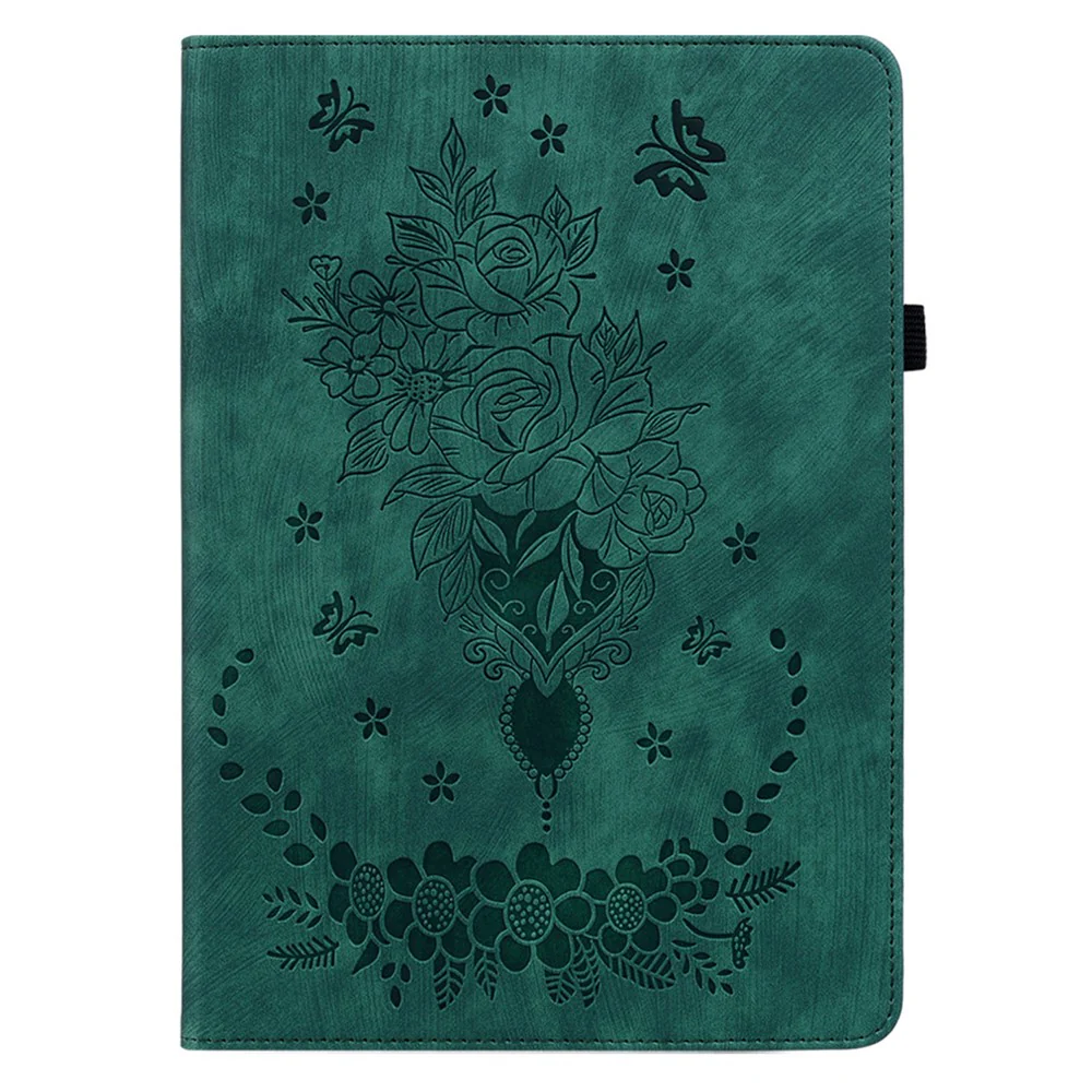 For Lenovo Tab P11 TB-J606F Anti-scratch Imprinted PU Leather Case Stand Tablet Cover with Pen Holder - Green - Image 7