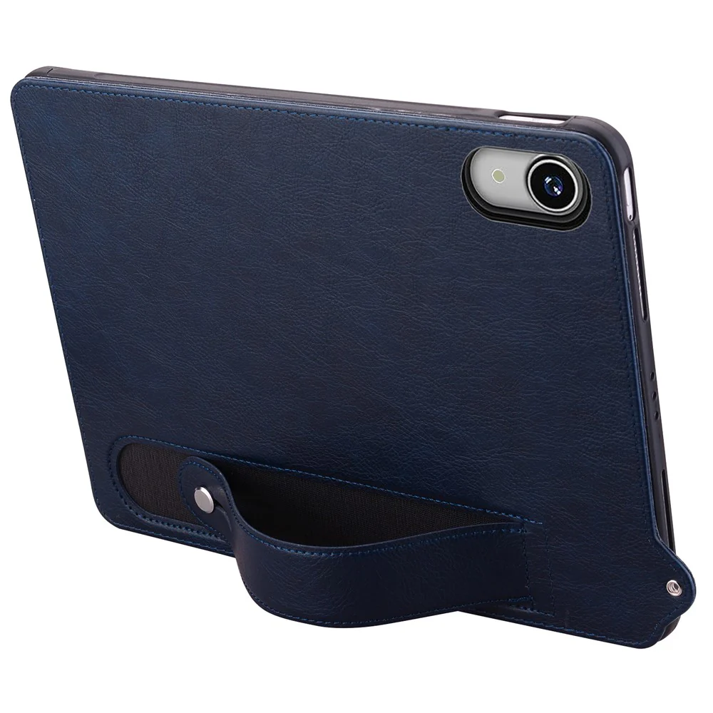 For Lenovo Tab P11 TB-J606F Case Hand Strap Kickstand Leather Tablet Cover - Blue - Image 2