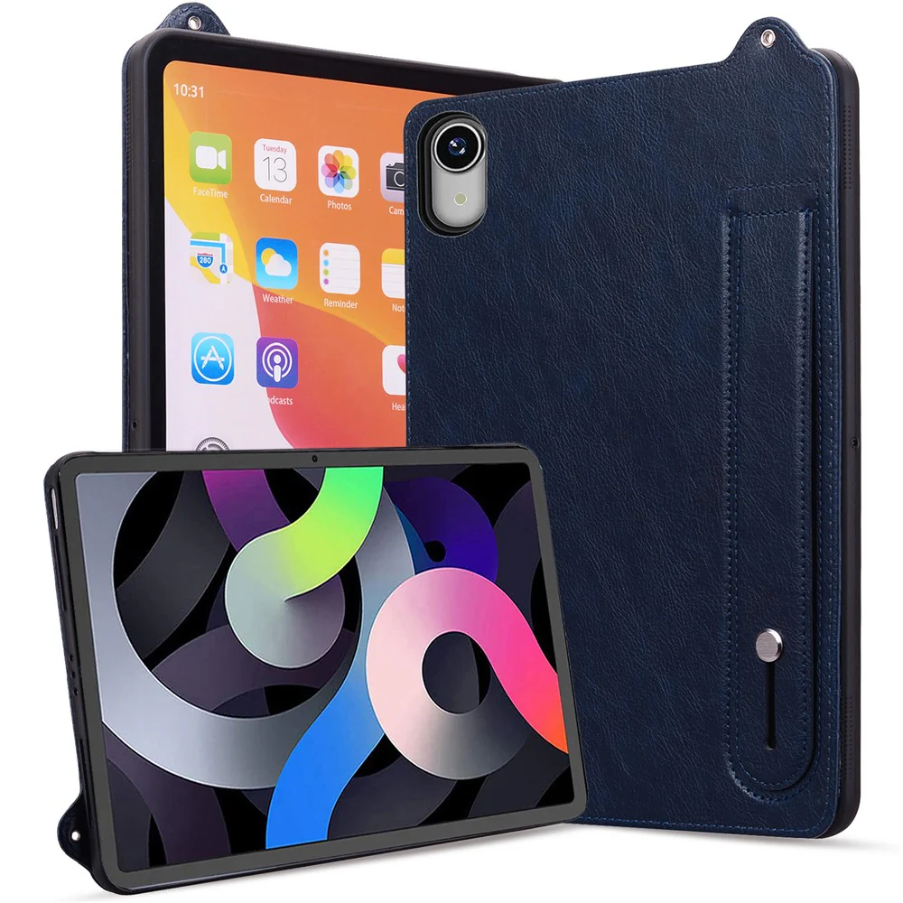 For Lenovo Tab P11 TB-J606F Case Hand Strap Kickstand Leather Tablet Cover - Blue - Image 5