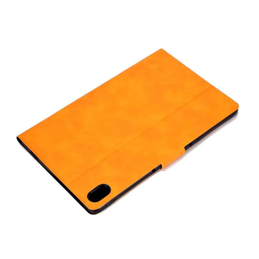 For Lenovo Tab P11 TB-J606F / Tab P11 5G  Card Holder Design Folio Flip Calf Textured Leather Tablet Case Magnetic Shockproof Cover with Stand - Orange - Image 5