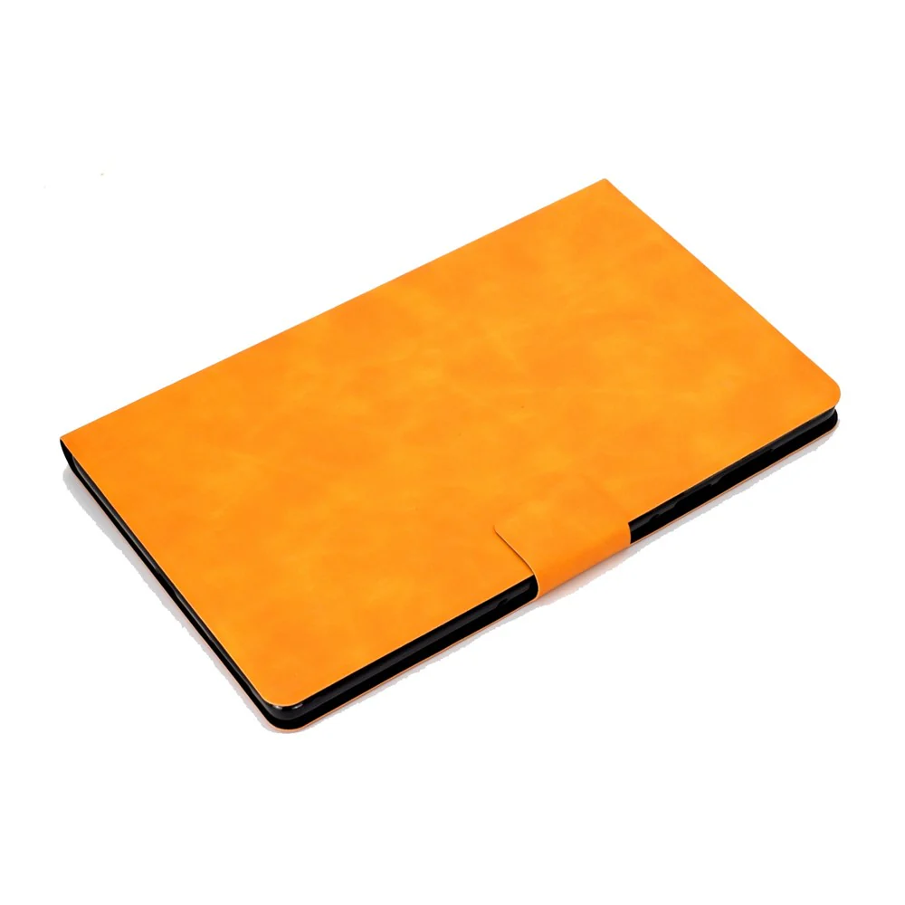 For Lenovo Tab P11 TB-J606F / Tab P11 5G  Card Holder Design Folio Flip Calf Textured Leather Tablet Case Magnetic Shockproof Cover with Stand - Orange - Image 6