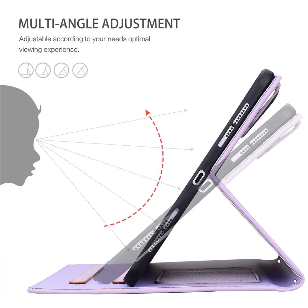 For Lenovo Tab P12 Case 3D Effect Cat Pattern Leather Stand Table Cover with Wallet, Stylus Holder - Purple - Image 7