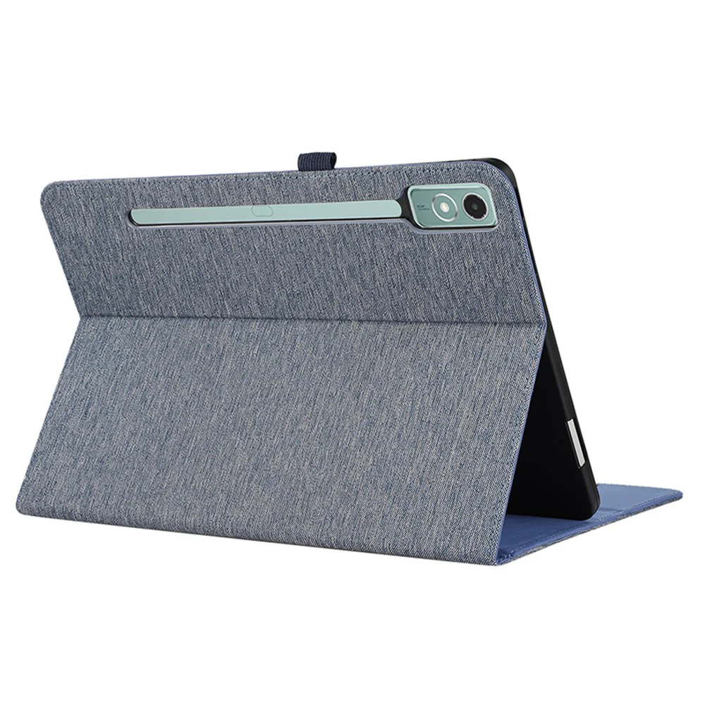 For Lenovo Tab P12 Case Cloth Texture Leather Tablet Cover with Card Holder - Blue - Image 4