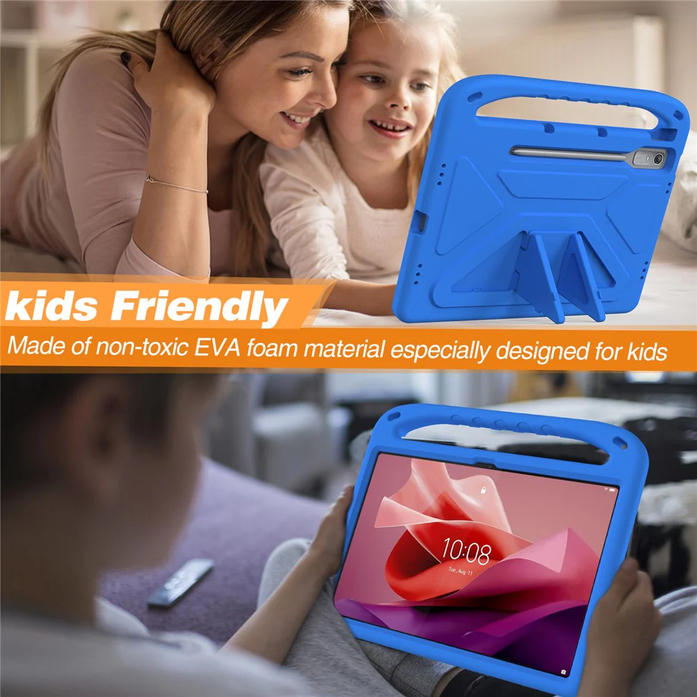 For Lenovo Tab P12 EVA Case Handle Shockproof Kid-Friendly Tablet Cover - Blue - Image 4