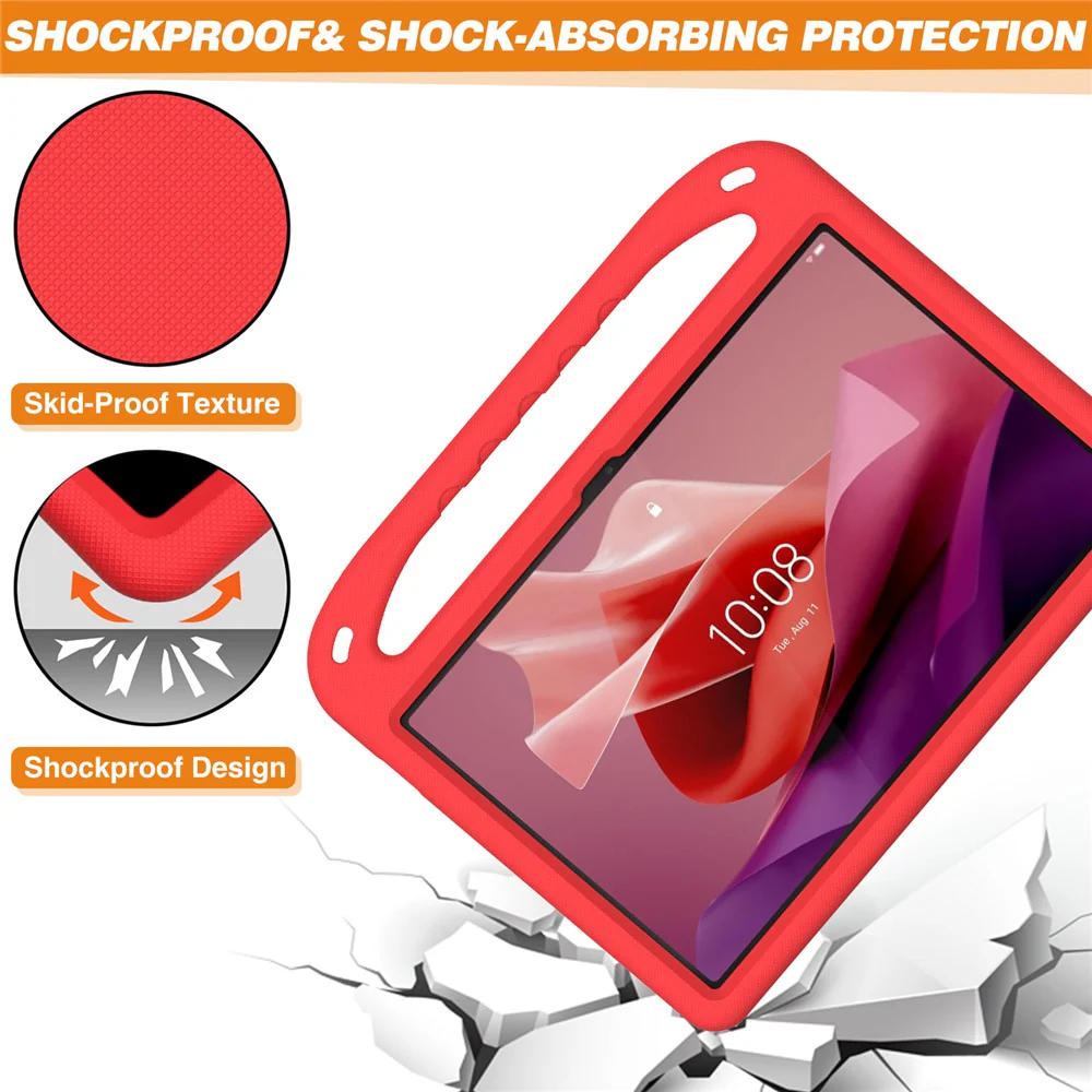 For Lenovo Tab P12 EVA Case Handle Shockproof Kid-Friendly Tablet Cover - Red - Image 5
