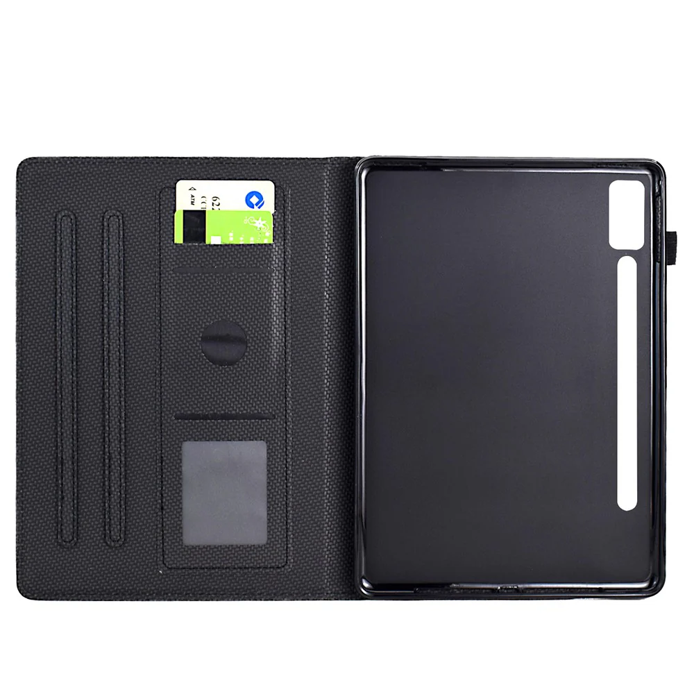 For Lenovo Tab P12 Leather Case Carbon Fiber Texture Tablet Cover Stand View - Black - Image 3