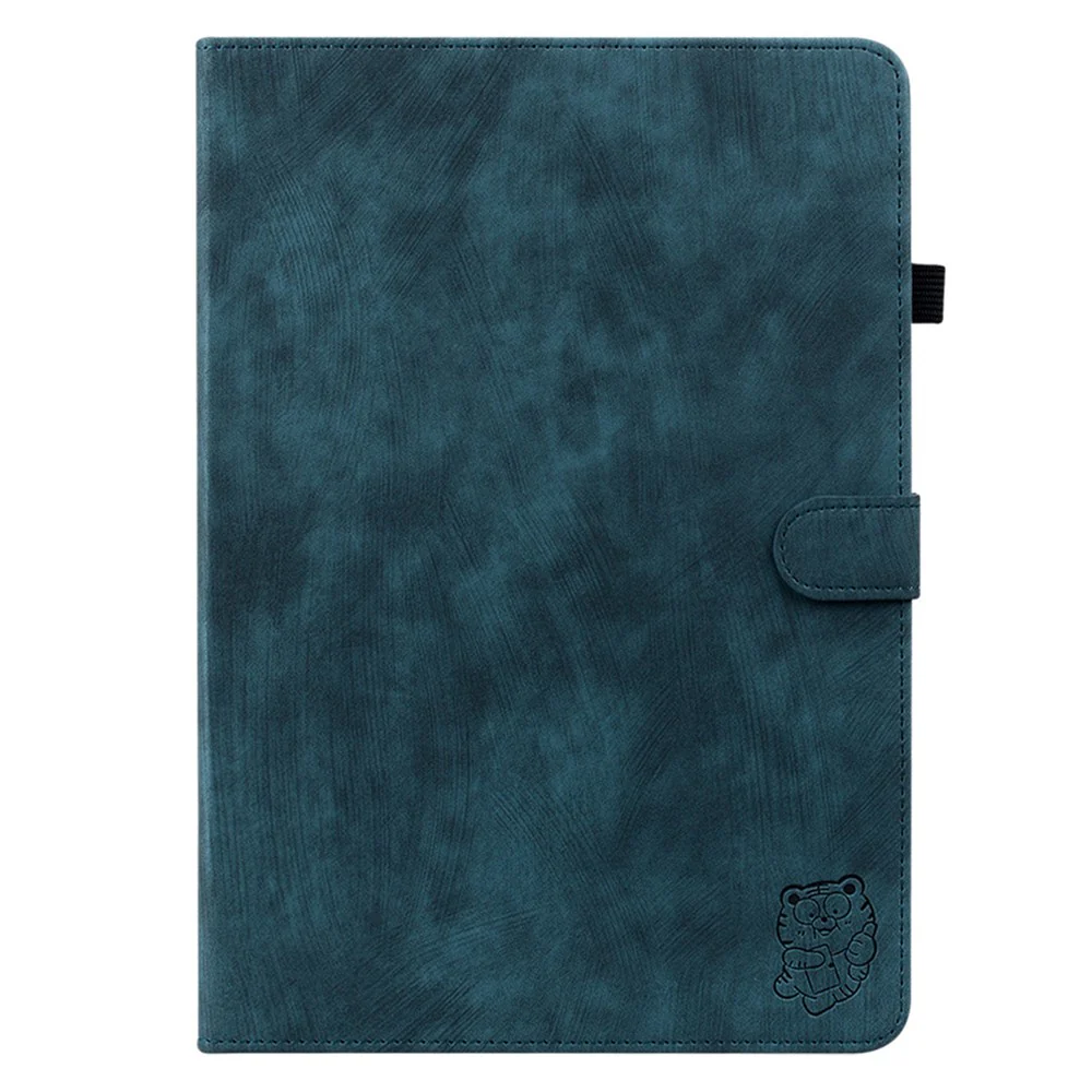 For Lenovo Tab P12 Leather Case Cute Tiger Imprinted PU Leather Card Holder Tablet Cover - Dark Blue - Image 8