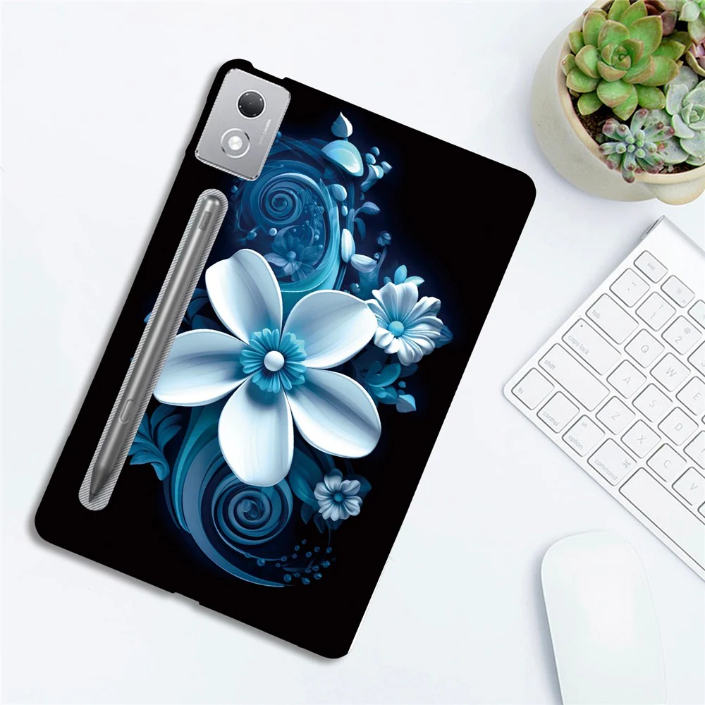 For Lenovo Tab P12 Pro 12.7 2025 / Xiaoxin Pad Pro 12.7 (2025) Case Pattern Printing Slim Soft TPU Tablet Cover - Black Orchid - Image 4