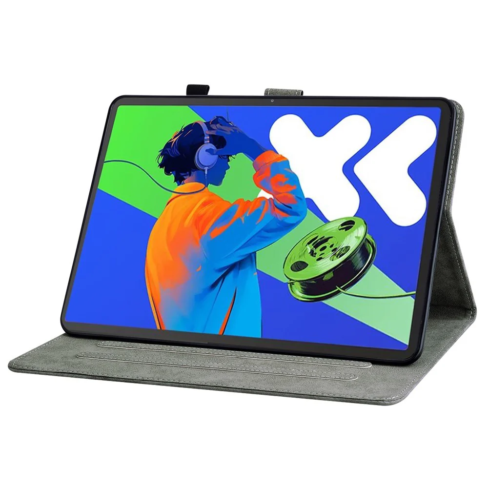 For Lenovo Tab P12 Pro 12.7 2025 / Xiaoxin Pad Pro 12.7 (2025) Cases Tiger Imprint Anti-Scratch PU Leather Tablet Cover - Black - Image 2