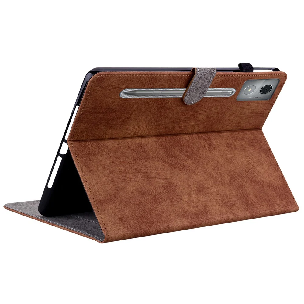 For Lenovo Tab P12 Pro 12.7 2025 / Xiaoxin Pad Pro 12.7 (2025) Cases Tiger Imprint Anti-Scratch PU Leather Tablet Cover - Brown - Image 4