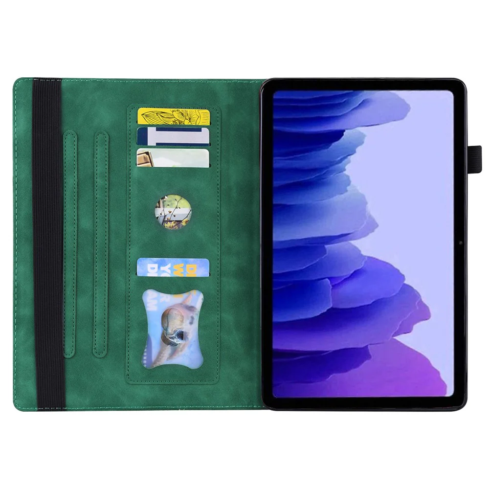 For Lenovo Tab P12 PU Leather Tablet Case Wallet Stand Full Protection Tablet Cover - Green - Image 2