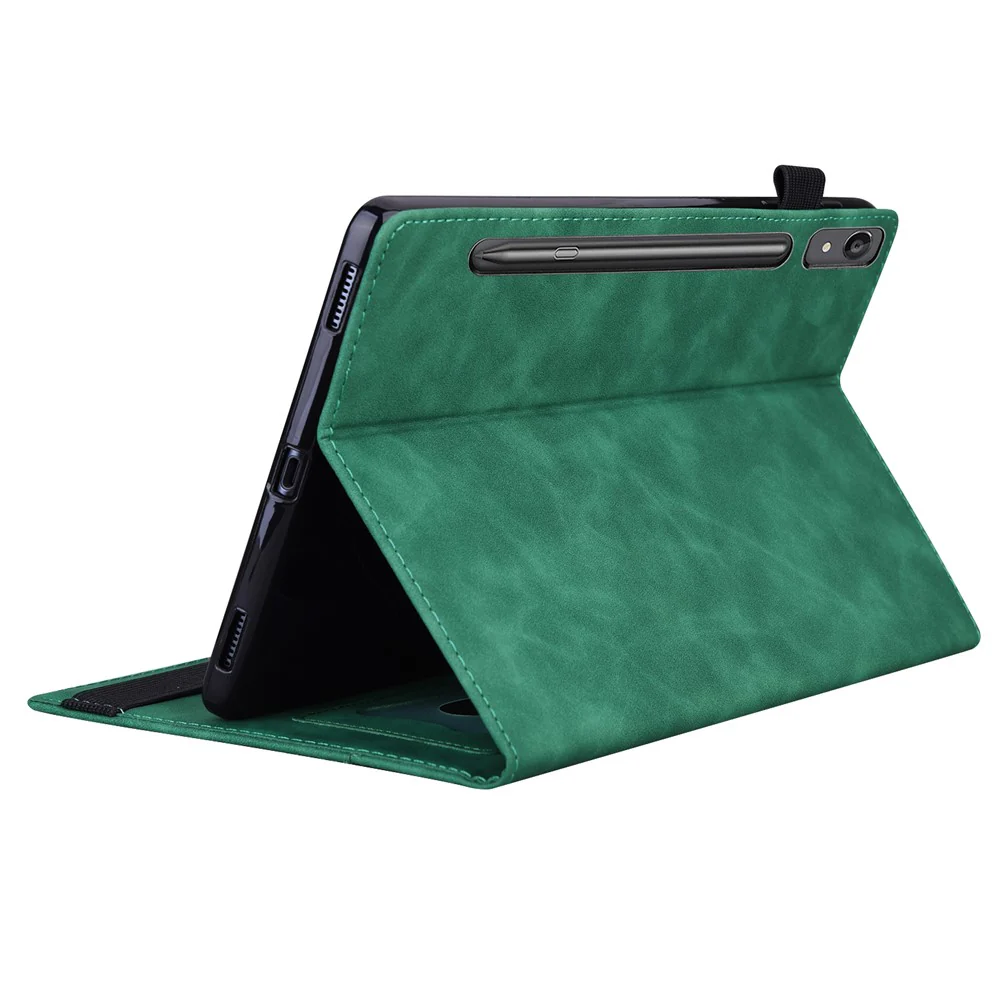 For Lenovo Tab P12 PU Leather Tablet Case Wallet Stand Full Protection Tablet Cover - Green - Image 4