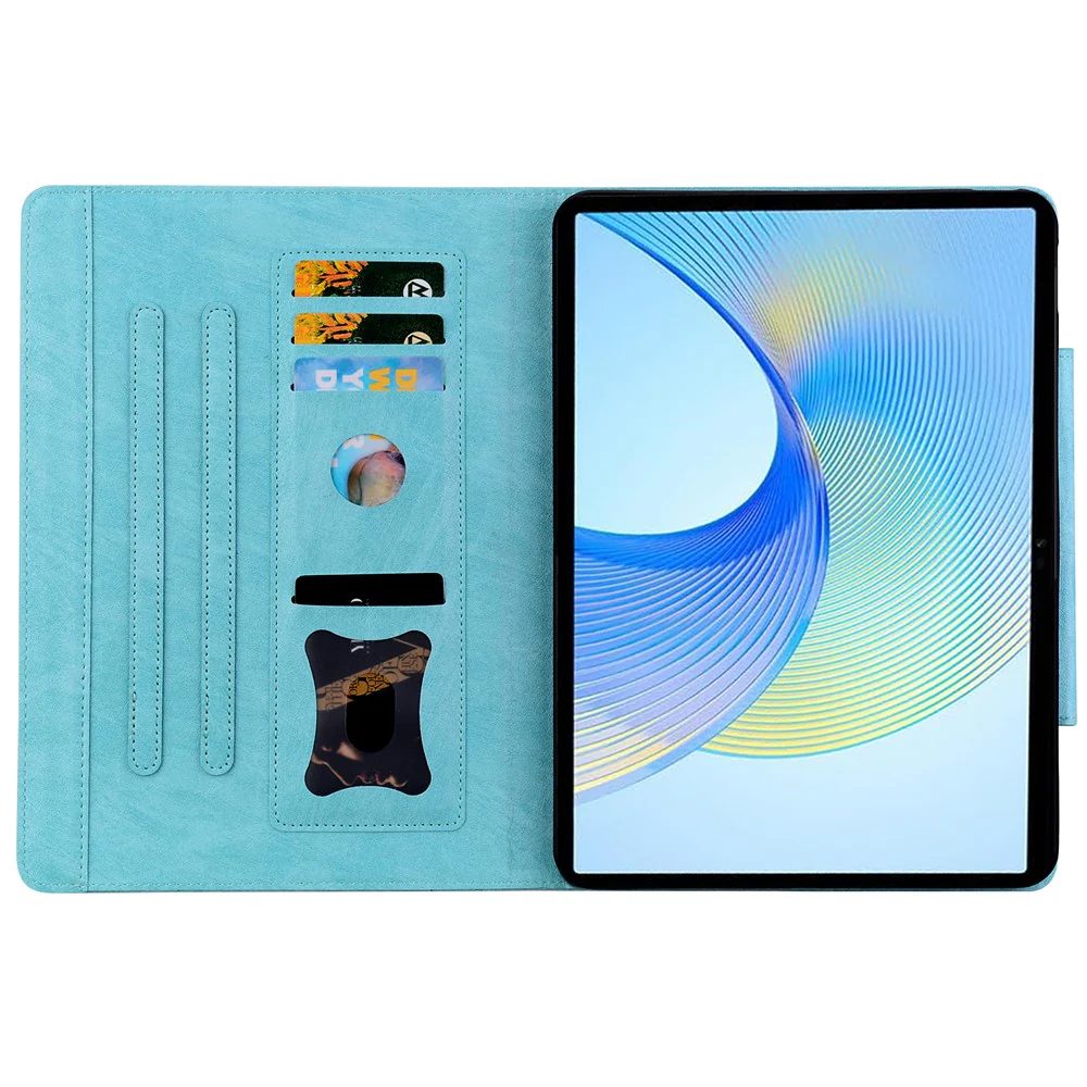 For Lenovo Tab P12 Shockproof Case Magnetic Clasp PU Leather Tablet Cover with Card Slots - Sky Blue - Image 3