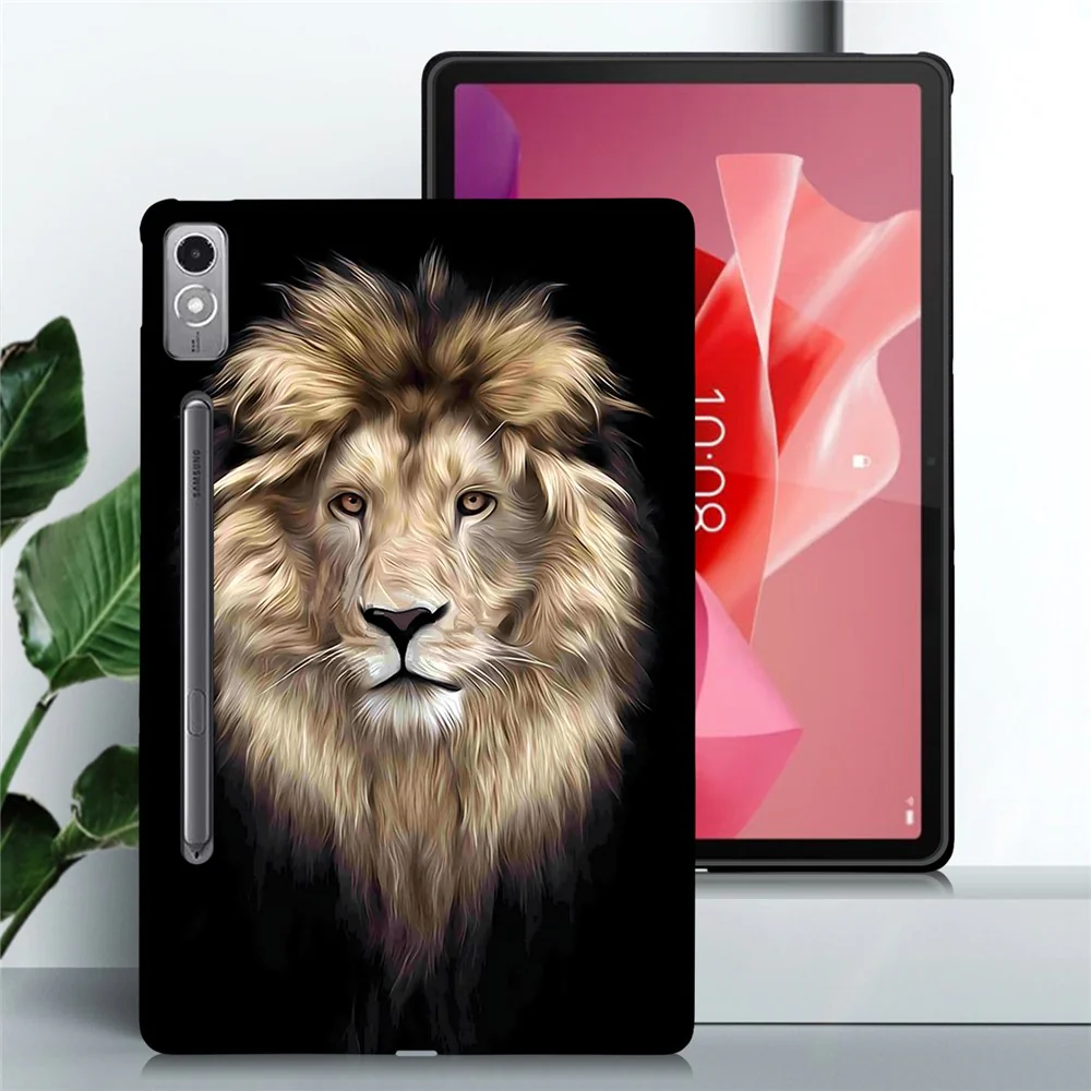 For Lenovo Tab P12 TPU Case Pattern Printing Slim Tablet Protective Cover - Lion - Image 2