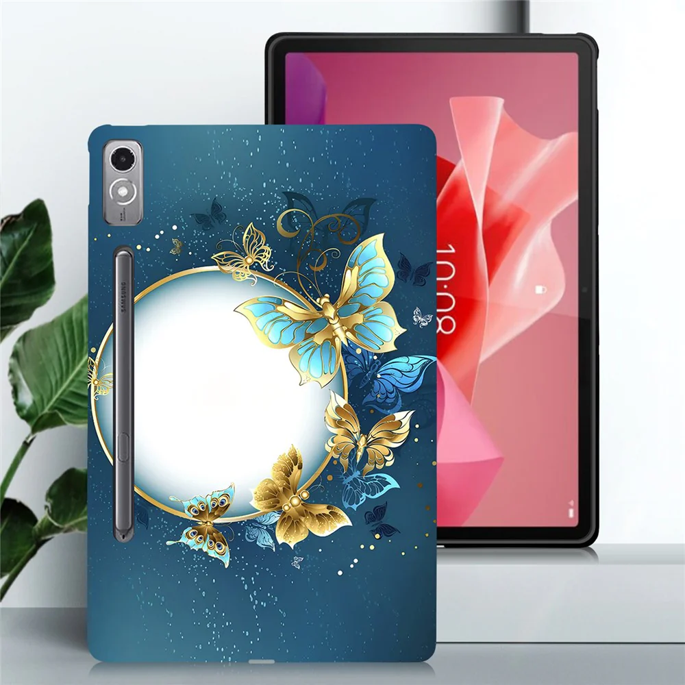 For Lenovo Tab P12 TPU Case Pattern Printing Slim Tablet Protective Cover - Moon and Butterfly - Image 2