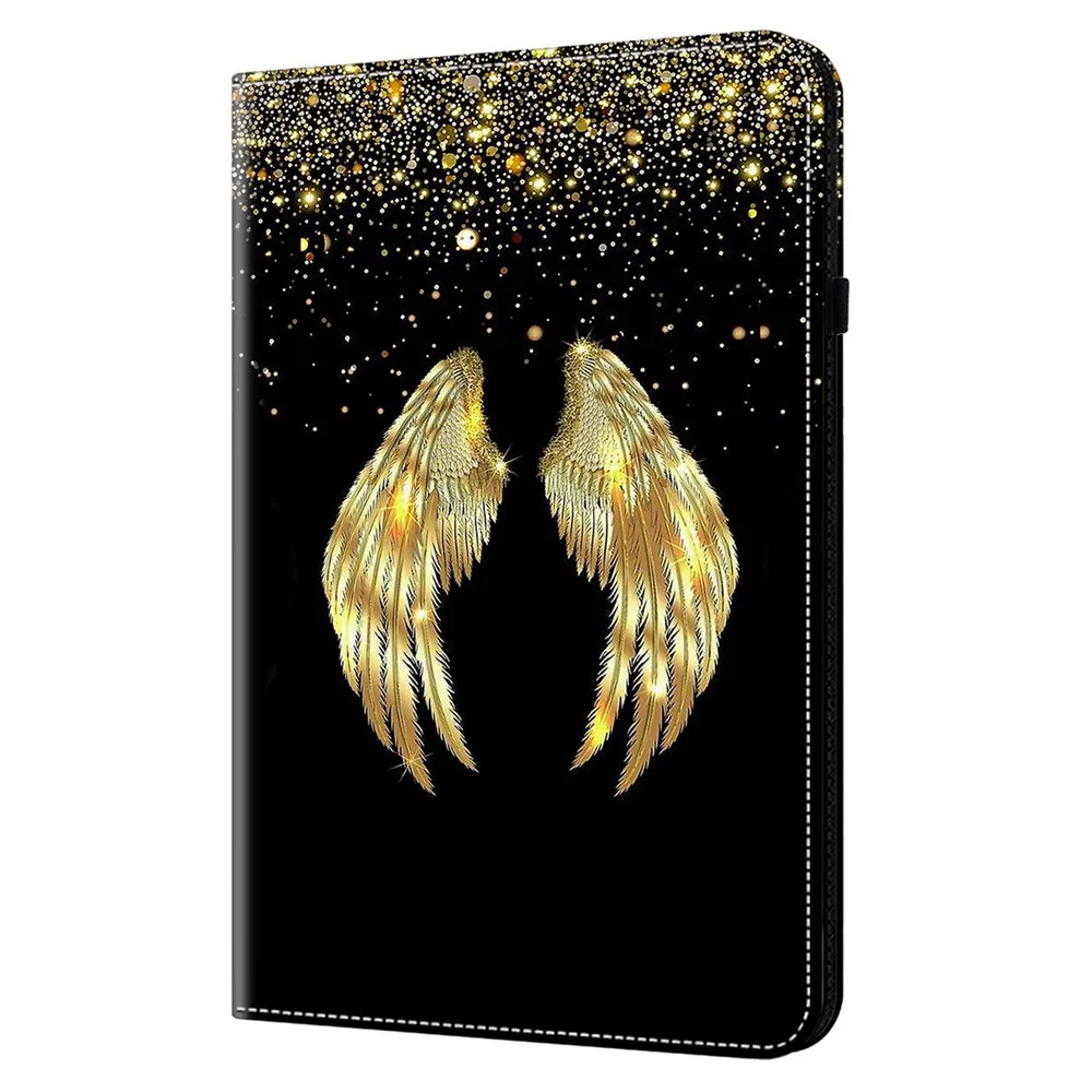 For Lenovo Tab Plus Case Flip Stand Leather Tablet Cover Pattern Printed - Gold Wings - Image 8