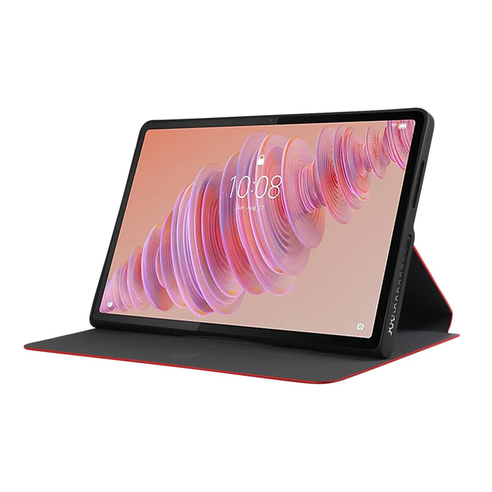 For Lenovo Tab Plus Shockproof Case PU Leather Tablet Cover with Stand - Red - Image 3